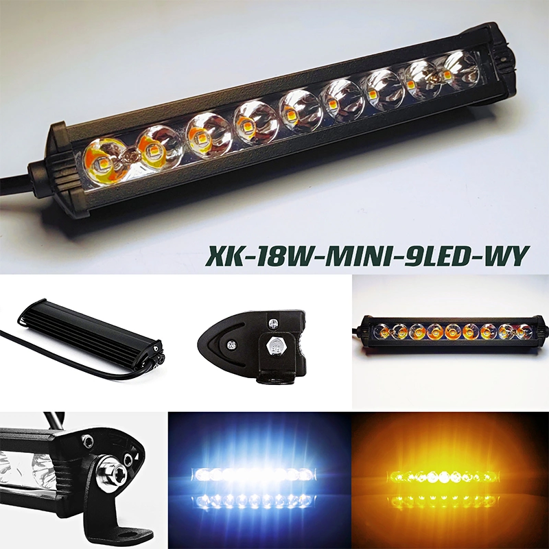 Motoled Cheap 27W 6500K 9 LED Mini Slim Waterproof Yellow White Working Driving External Auxiliary Spotlight Strip Light Bar for Truck Offroad Car Boat ATV