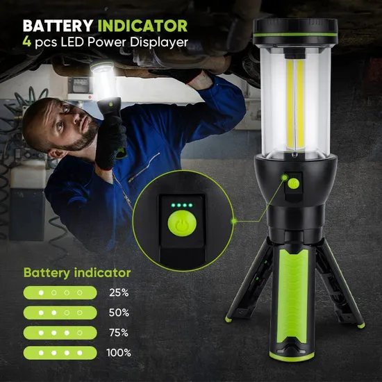 360 Handheld Portable COB Working Light with USB C Charging and Torch Light