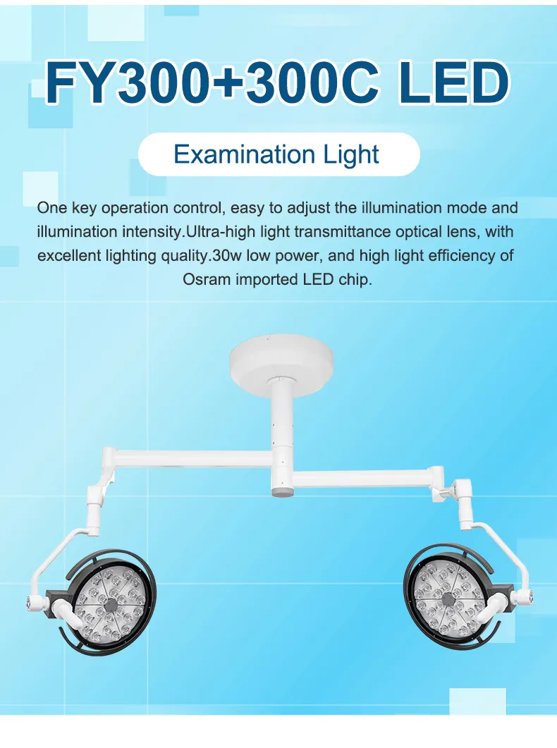 Double Head LED Osram Bulb Surgical Light Shadowless Operating Light for Hospital