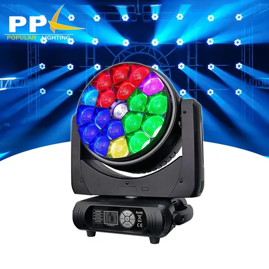 Professional Stage Light 19X40W Bee Eye LED Moving Head Zoom Wash Light 
