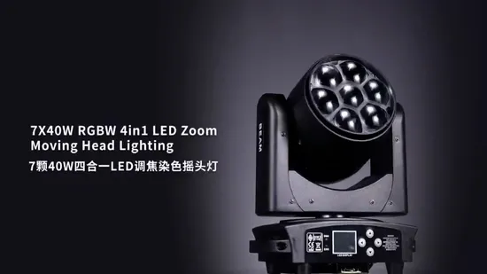 LED Stage Light 7PCS*40W RGBW Bee Eyes Light Disco DJ Wedding Nightclub Party Zoom Beam Wash PAR Moving Head Light 